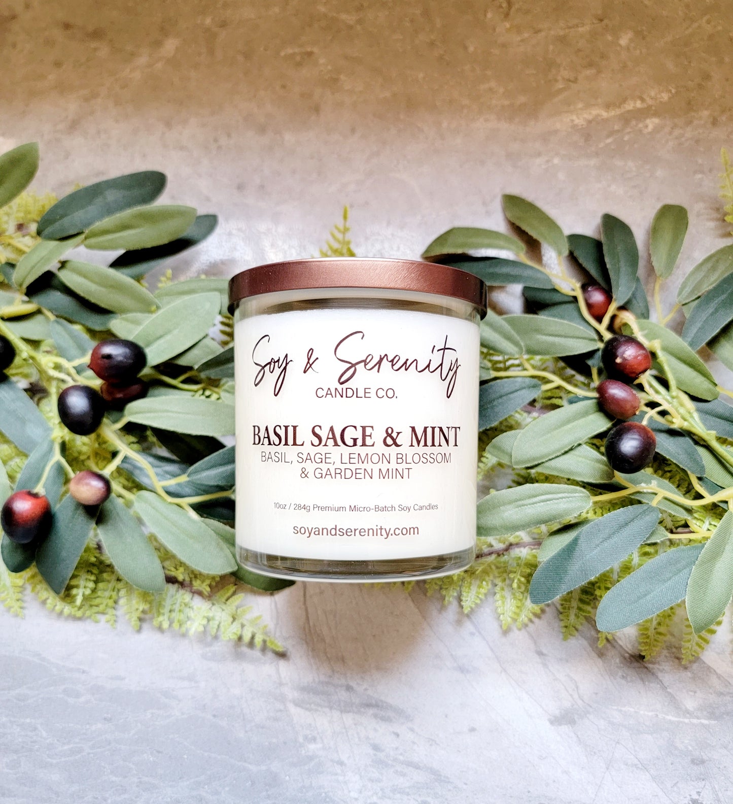 Basil Sage & Mint Soy Candle