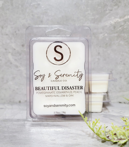 Beautiful Disaster Wax Melt | Pomegranate • Peach • Marshmallow | Soy & Serenity
