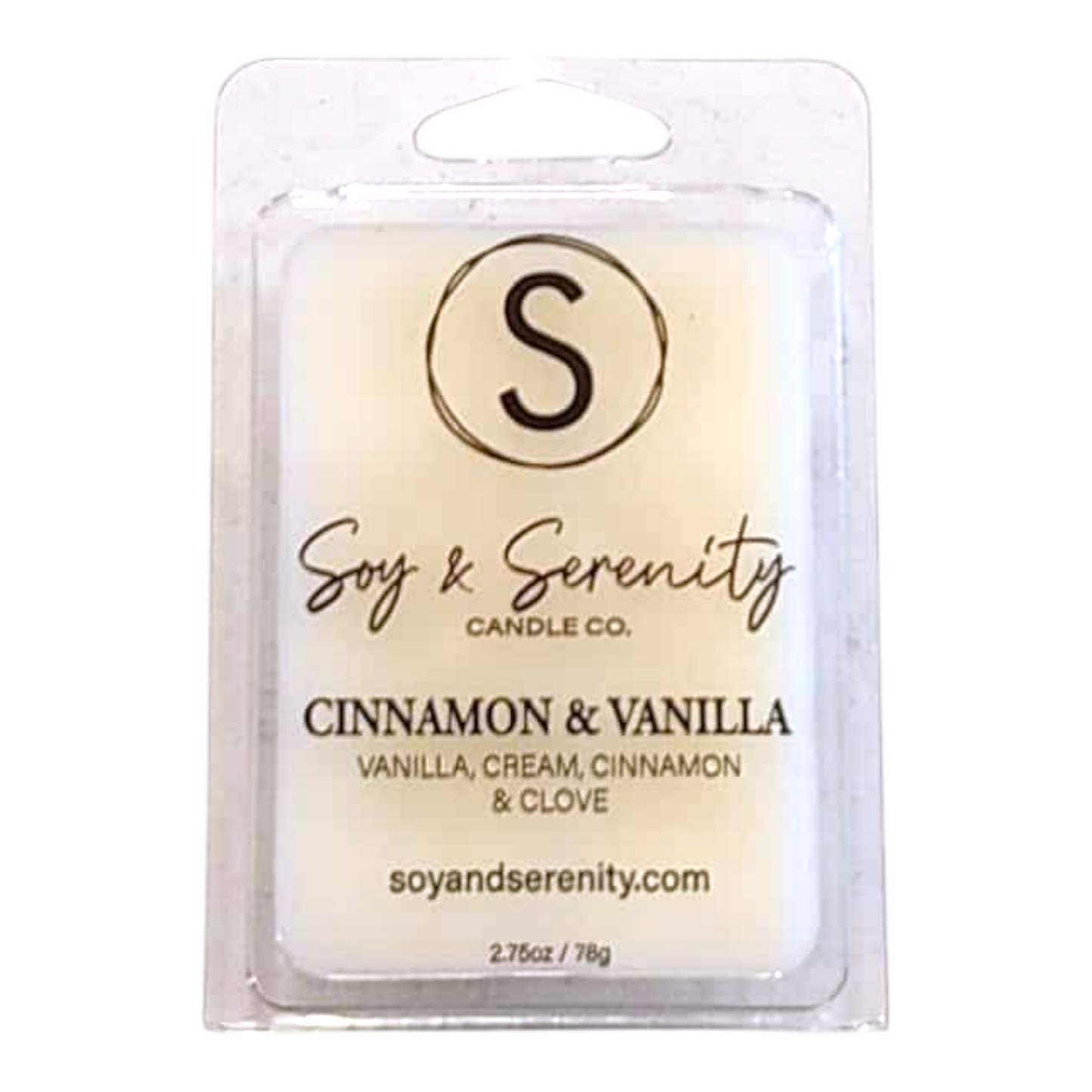 Soy wax melts with vanilla, cream, cinnamon, and clove notes on a white background, non toxic soy wax melts.
