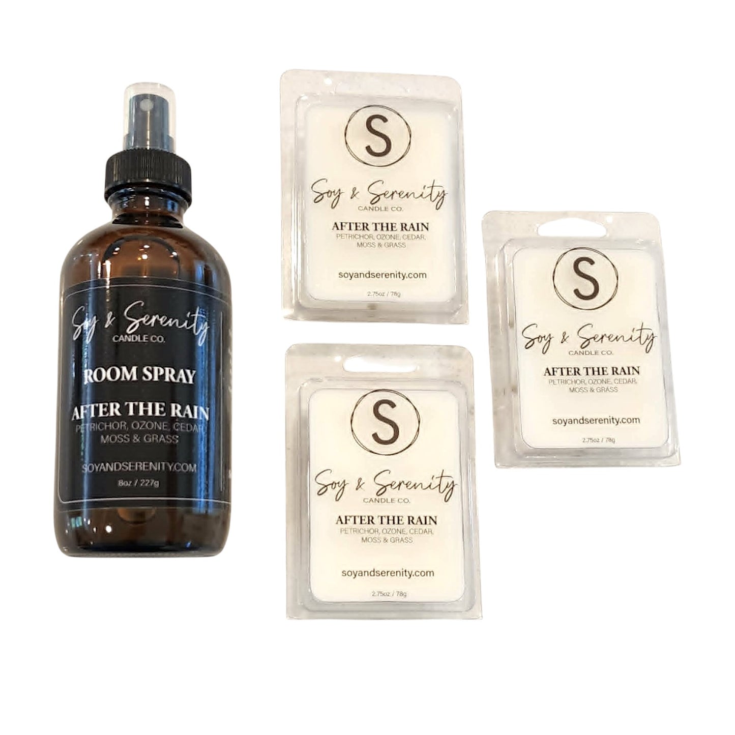After the Rain wax melt bundle flame free rain scent set with room spray