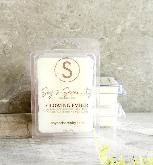 Glowing Ember Wax Melt | Amber • Jasmine • Sandalwood | Soy & Serenity