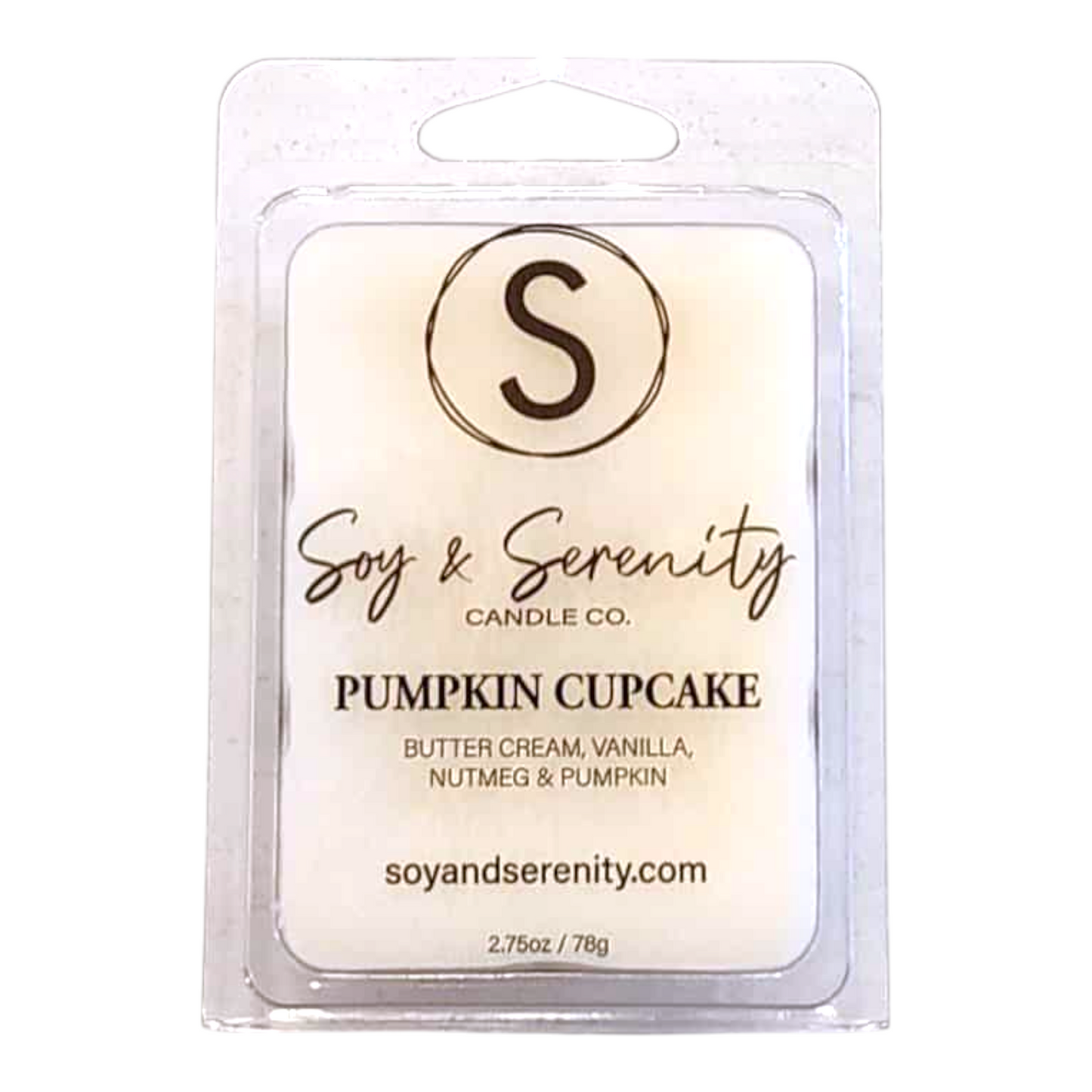 Soy wax melts with buttercream, vanilla, nutmeg, and pumpkin notes on a white background, non toxic soy wax melts.