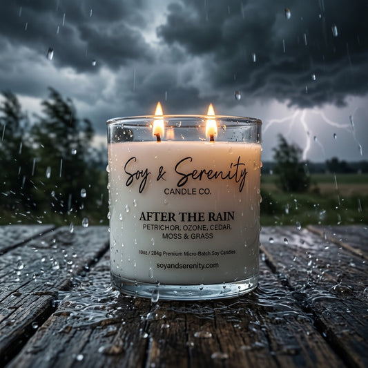 After the Rain petrichor candle in a storm