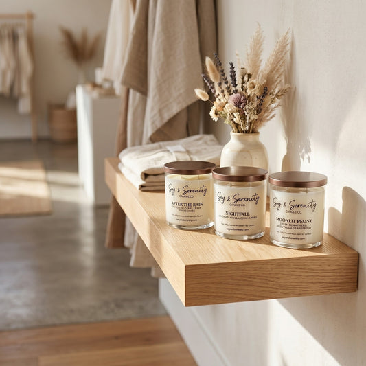 Soy & Serenity Candles in a Boutique