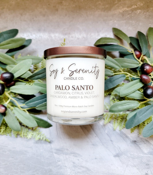Palo Santo Soy Candle | Amber • Sandalwood • Cardamom | Soy & Serenity