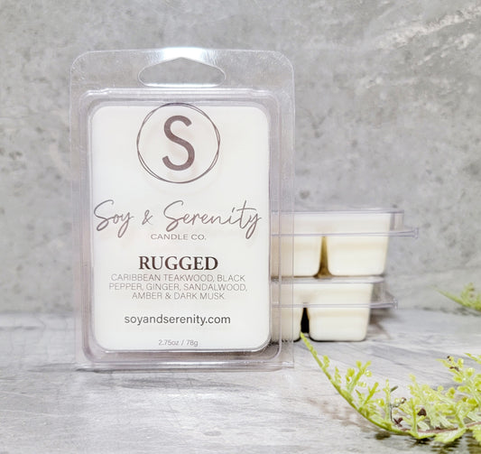 Rugged Wax Melt | Tobacco • Teakwood • Sandalwood | Soy & Serenity