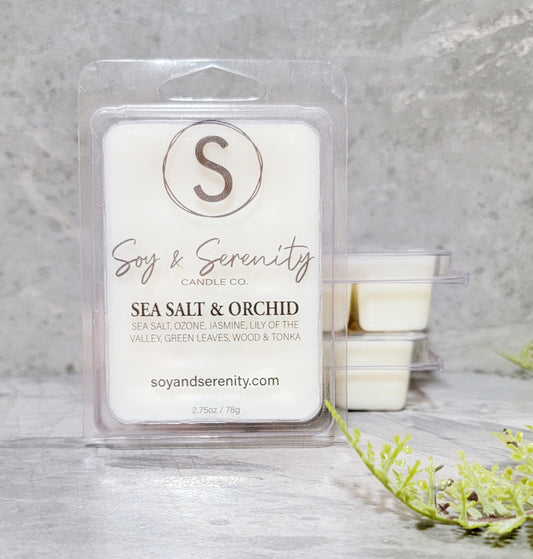 Sea Salt & Orchid Wax Melt | Freesia • Amber • Tonka Bean | Soy & Serenity